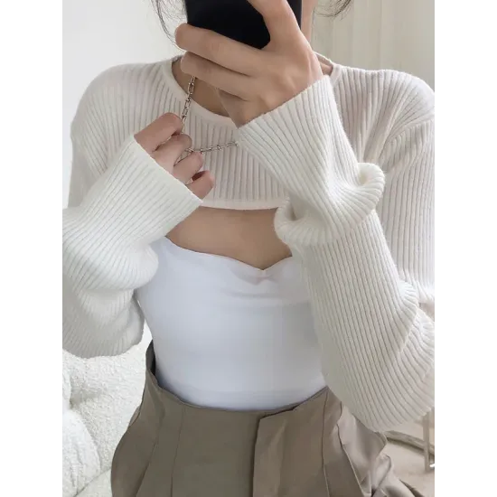 Original Solid Knitwear Short Tops Original Solid Knitwear Short Tops