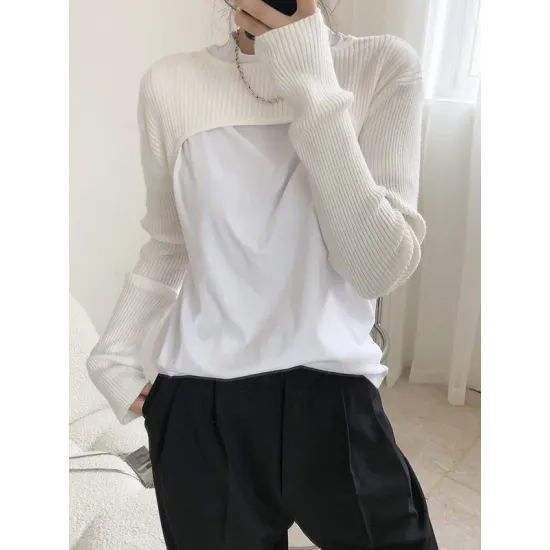 Original Solid Knitwear Short Tops Original Solid Knitwear Short Tops