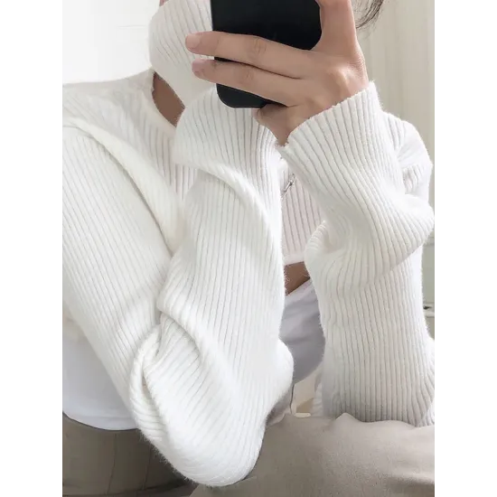 Original Solid Knitwear Short Tops Original Solid Knitwear Short Tops