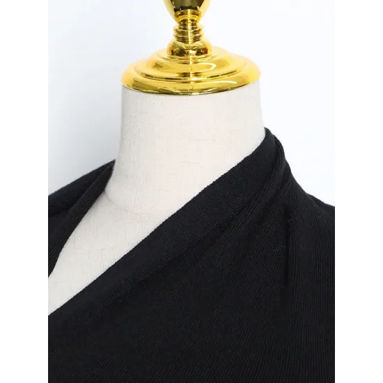 Casual Cropped One-Shoulder Kniting Sweater Casual Cropped One-Shoulder Kniting Sweater