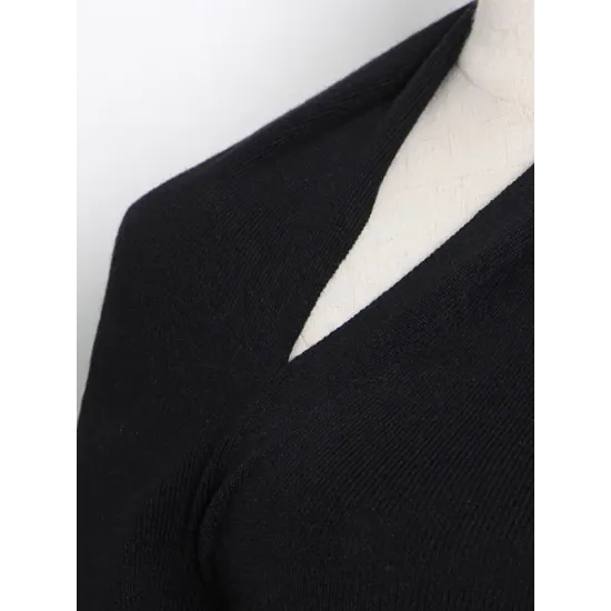 Casual Cropped One-Shoulder Kniting Sweater Casual Cropped One-Shoulder Kniting Sweater