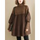 Knitting Pleats Split-Joint High-Neck Pullover Top Knitting Pleats Split-Joint High-Neck Pullover Top