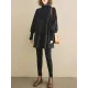 Knitting Pleats Split-Joint High-Neck Pullover Top Knitting Pleats Split-Joint High-Neck Pullover Top