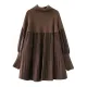 Knitting Pleats Split-Joint High-Neck Pullover Top Knitting Pleats Split-Joint High-Neck Pullover Top