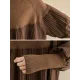 Knitting Pleats Split-Joint High-Neck Pullover Top Knitting Pleats Split-Joint High-Neck Pullover Top