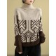 Original Print High-Neck Knitting Sweater Original Print High-Neck Knitting Sweater