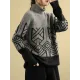Original Print High-Neck Knitting Sweater Original Print High-Neck Knitting Sweater