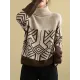Original Print High-Neck Knitting Sweater Original Print High-Neck Knitting Sweater