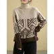 Original Print High-Neck Knitting Sweater Original Print High-Neck Knitting Sweater