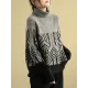 Original Print High-Neck Knitting Sweater Original Print High-Neck Knitting Sweater