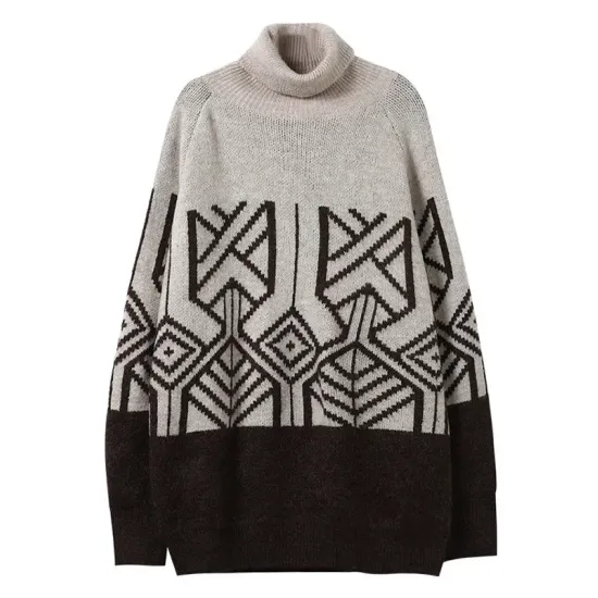 Original Print High-Neck Knitting Sweater Original Print High-Neck Knitting Sweater