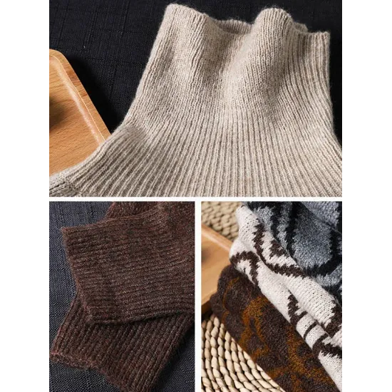 Original Print High-Neck Knitting Sweater Original Print High-Neck Knitting Sweater