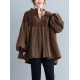 Stylish Knitting Split-Joint Puff Sleeve Shirt Pullover Top Stylish Knitting Split-Joint Puff Sleeve Shirt Pullover Top