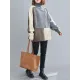 Stylish Split-Joint High-Neck Knitting Sweater