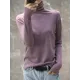 Solid Color Heaps Collar Long Sleeve Knitwear Tops Solid Color Heaps Collar Long Sleeve Knitwear Tops