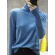 Solid Color Heaps Collar Long Sleeve Knitwear Tops Solid Color Heaps Collar Long Sleeve Knitwear Tops