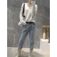 Simple Solid Color V-Neck Long Sleeve Knitwear Tops Simple Solid Color V-Neck Long Sleeve Knitwear Tops