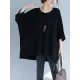 Vintage Loose Solid Color Round-Neck Batwing Half Sleeves Knitting Sweater Vintage Loose Solid Color Round-Neck Batwing Half Sleeves Knitting Sweater