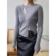 Fashion Asymmetric Solid Color Round-Neck Sweater Top Fashion Asymmetric Solid Color Round-Neck Sweater Top