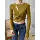 Fashion Asymmetric Solid Color Round-Neck Sweater Top Fashion Asymmetric Solid Color Round-Neck Sweater Top