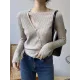 Fashion Asymmetric Solid Color Round-Neck Sweater Top Fashion Asymmetric Solid Color Round-Neck Sweater Top