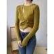 Fashion Asymmetric Solid Color Round-Neck Sweater Top Fashion Asymmetric Solid Color Round-Neck Sweater Top