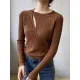 Fashion Asymmetric Solid Color Round-Neck Sweater Top Fashion Asymmetric Solid Color Round-Neck Sweater Top