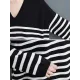 Artistic Retro Casual Loose Striped V-Neck Long Sleeves Knitted Sweater Artistic Retro Casual Loose Striped V-Neck Long Sleeves Knitted Sweater