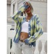 Vintage Loose Buttoned Contrast Color Cardigan Top Vintage Loose Buttoned Contrast Color Cardigan Top