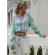 Vintage Loose Buttoned Contrast Color Cardigan Top Vintage Loose Buttoned Contrast Color Cardigan Top