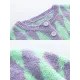 Vintage Loose Buttoned Contrast Color Cardigan Top Vintage Loose Buttoned Contrast Color Cardigan Top