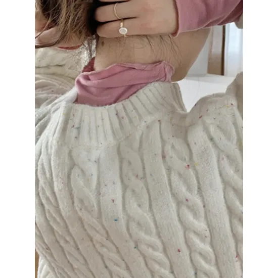 Original Casual Loose Round-Neck Long Sleeves Sweater Tops Original Casual Loose Round-Neck Long Sleeves Sweater Tops