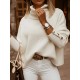 Casual Loose Solid Color High-Neck Long Sleeves Knitwear Casual Loose Solid Color High-Neck Long Sleeves Knitwear