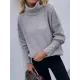 Casual Loose Solid Color High-Neck Long Sleeves Knitwear Casual Loose Solid Color High-Neck Long Sleeves Knitwear