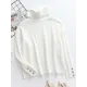 Casual Loose Solid Color High-Neck Long Sleeves Knitwear Casual Loose Solid Color High-Neck Long Sleeves Knitwear