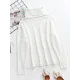 Casual Loose Solid Color High-Neck Long Sleeves Knitwear Casual Loose Solid Color High-Neck Long Sleeves Knitwear