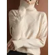 Casual Loose Solid Color Striped High-Neck Long Sleeves Sweater Tops Casual Loose Solid Color Striped High-Neck Long Sleeves Sweater Tops