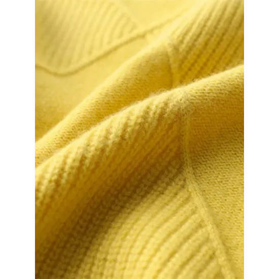 Casual Loose Solid Color Striped High-Neck Long Sleeves Sweater Tops Casual Loose Solid Color Striped High-Neck Long Sleeves Sweater Tops