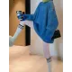 Original Loose Contrast Color High-Neck Long Sleeves Sweater Tops Original Loose Contrast Color High-Neck Long Sleeves Sweater Tops