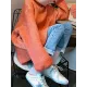 Original Loose Contrast Color High-Neck Long Sleeves Sweater Tops Original Loose Contrast Color High-Neck Long Sleeves Sweater Tops