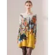 Original Loose Cartoon Printed Round-Neck Long Sleeves Sweater Dress Original Loose Cartoon Printed Round-Neck Long Sleeves Sweater Dress