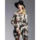 Urban Loose One-Shoulder Printed Split-Joint Sweater Urban Loose One-Shoulder Printed Split-Joint Sweater
