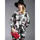 Urban Loose One-Shoulder Printed Split-Joint Sweater Urban Loose One-Shoulder Printed Split-Joint Sweater