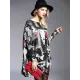Urban Loose One-Shoulder Printed Split-Joint Sweater Urban Loose One-Shoulder Printed Split-Joint Sweater