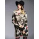 Urban Loose One-Shoulder Printed Split-Joint Sweater Urban Loose One-Shoulder Printed Split-Joint Sweater