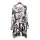 Urban Loose One-Shoulder Printed Split-Joint Sweater Urban Loose One-Shoulder Printed Split-Joint Sweater