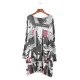 Urban Loose One-Shoulder Printed Split-Joint Sweater Urban Loose One-Shoulder Printed Split-Joint Sweater