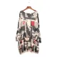 Urban Loose One-Shoulder Printed Split-Joint Sweater Urban Loose One-Shoulder Printed Split-Joint Sweater