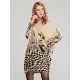 Vintage Loose Printed Split-Joint Sweater Vintage Loose Printed Split-Joint Sweater