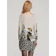 Vintage Loose Printed Split-Joint Sweater Vintage Loose Printed Split-Joint Sweater